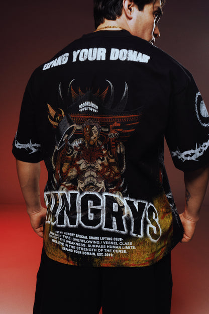 EXPAND YOUR DOMAIN - MALEVOLENT SHRINE - Premium Oversize Tee (HEAVYWEIGHT - Black)
