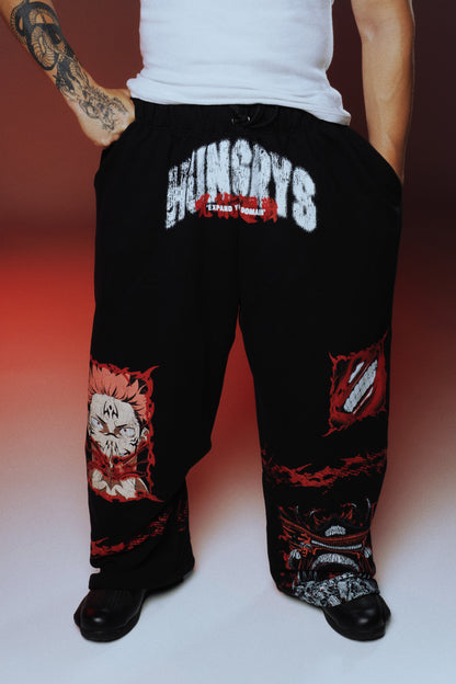 EXPAND YOUR DOMAIN - MALEVOLENT SHRINE - Premium Oversize Pants (HEAVYWEIGHT - Black)