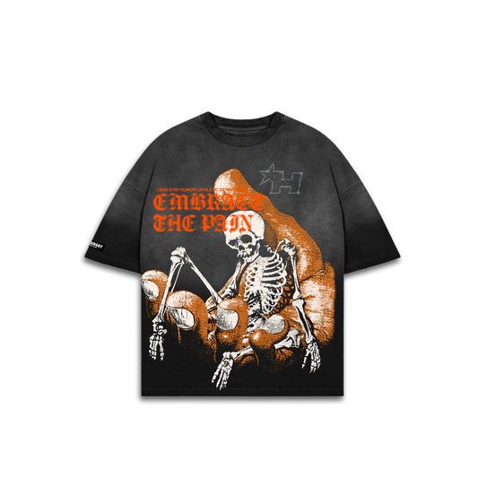 EMBRACE THE PAIN - Premium Oversize Tee (HEAVYWEIGHT - Sun Fade Black)
