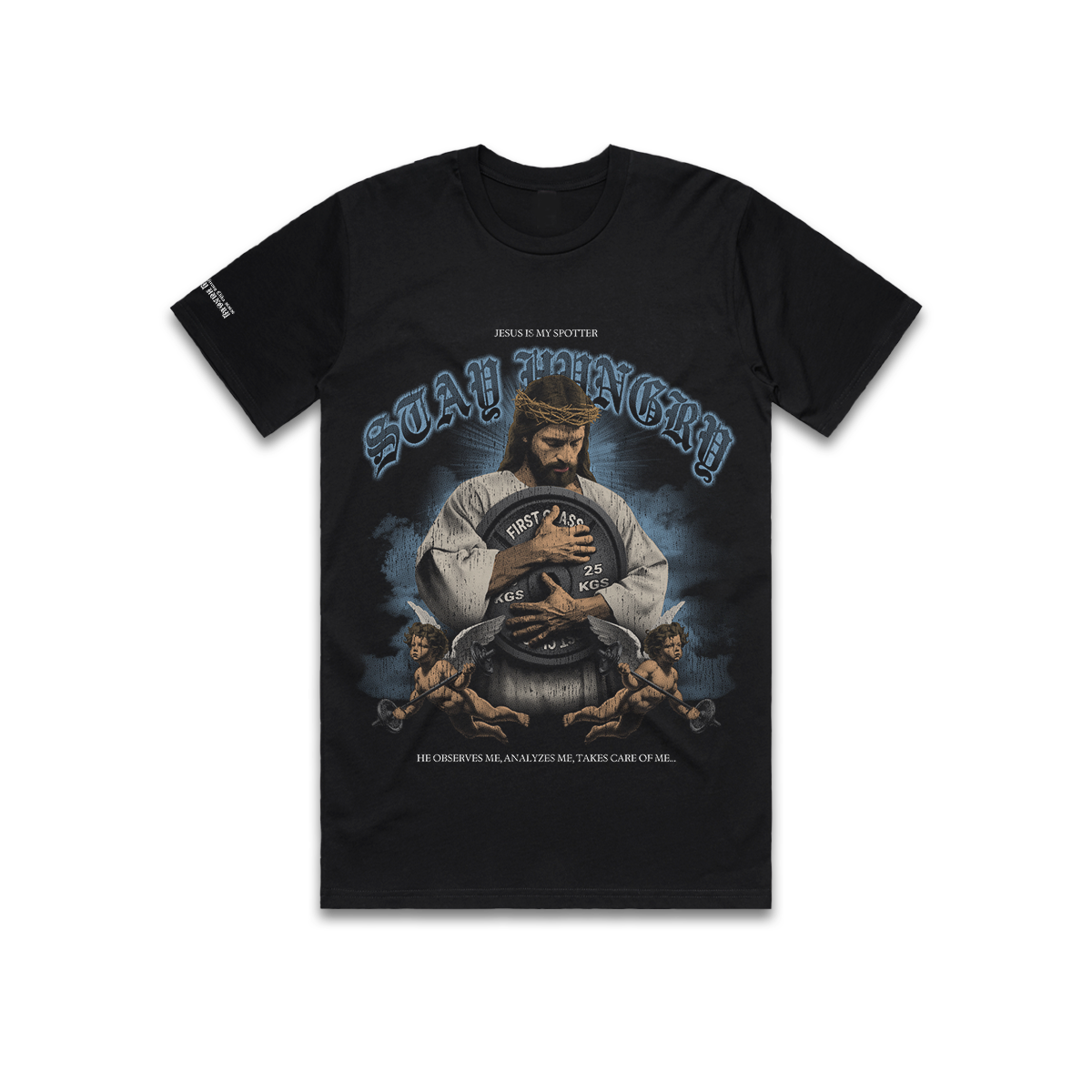 JESUS IS MY SPOTTER - Premium Regular Tee (Black)