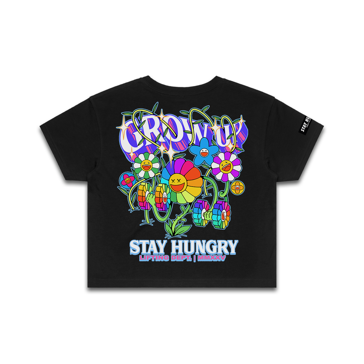 GROW UP - Premium Crop Top (Black)