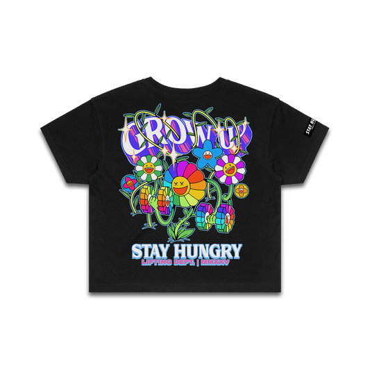 GROW UP - Premium Crop Top (Black)