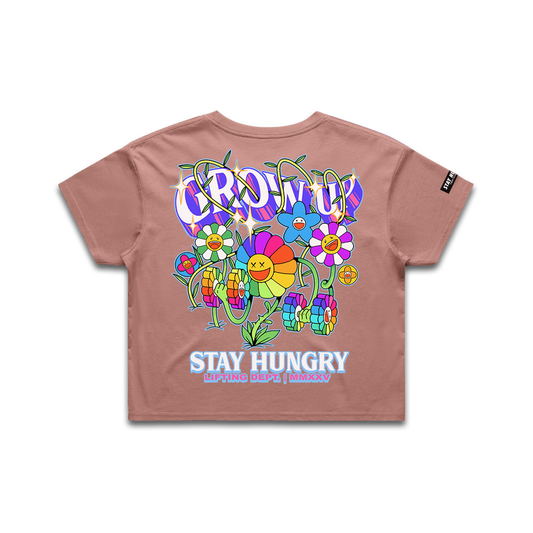 GROW UP - Premium Crop Top (Hazy Pink)