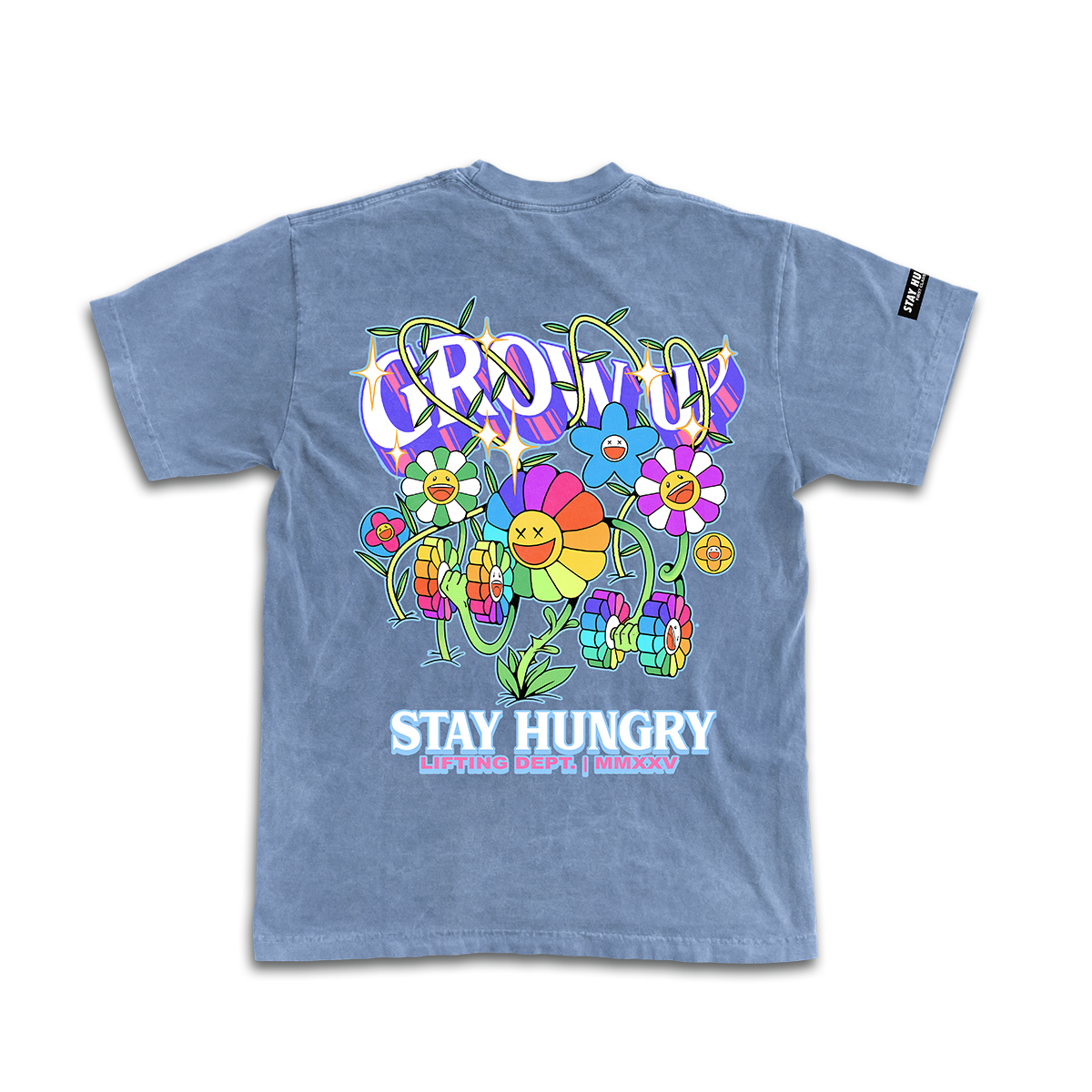 GROW UP - Premium Oversize Tee (HEAVYWEIGHT - Blue Pigment Dye)