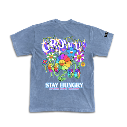 GROW UP - Premium Oversize Tee (HEAVYWEIGHT - Blue Pigment Dye)