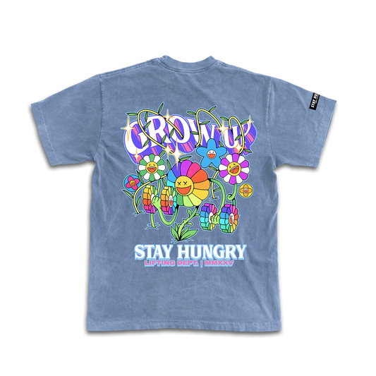 GROW UP - Premium Oversize Tee (HEAVYWEIGHT - Blue Pigment Dye)