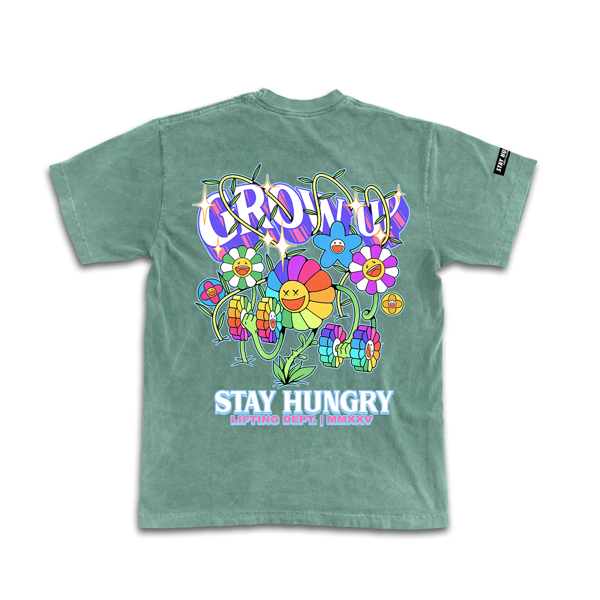GROW UP - Premium Oversize Tee (HEAVYWEIGHT - Green Pigment Dye)