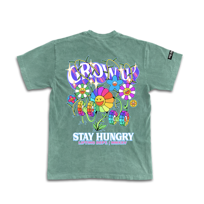 GROW UP - Premium Oversize Tee (HEAVYWEIGHT - Green Pigment Dye)