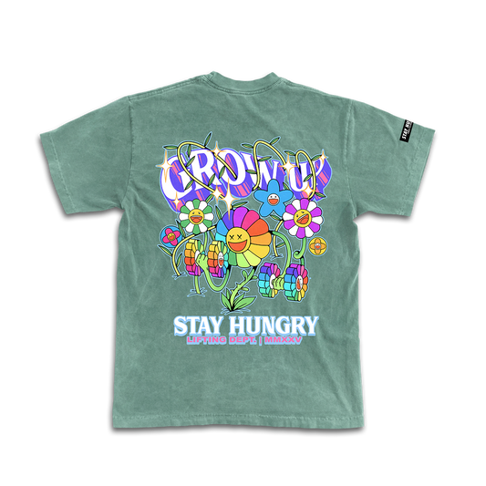 GROW UP - Premium Oversize Tee (HEAVYWEIGHT - Green Pigment Dye)