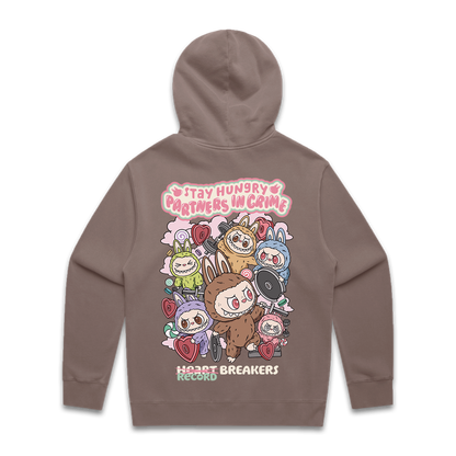 PARTNERS IN CRIME (LABUBU) - Premium Oversize Hoodie (Chocolate)
