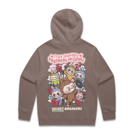 PARTNERS IN CRIME (LABUBU) - Premium Oversize Hoodie (Chocolate)