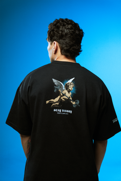 JESUS IS MY SPOTTER - Premium Oversize Tee (HEAVYWEIGHT - Black)