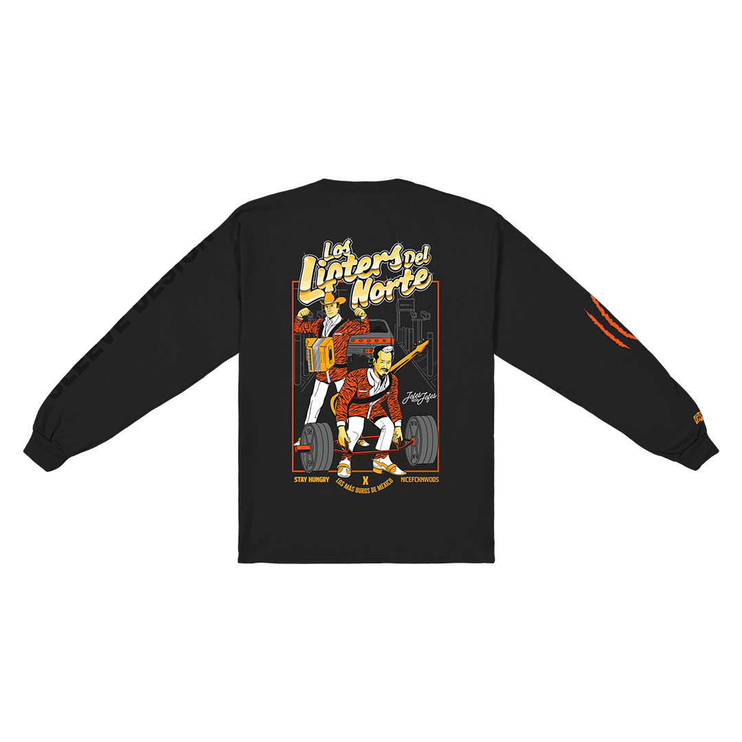 LOS LIFTERS DEL NORTE - Premium Oversize Longsleeve Tee (HEAVYWEIGHT - Black)