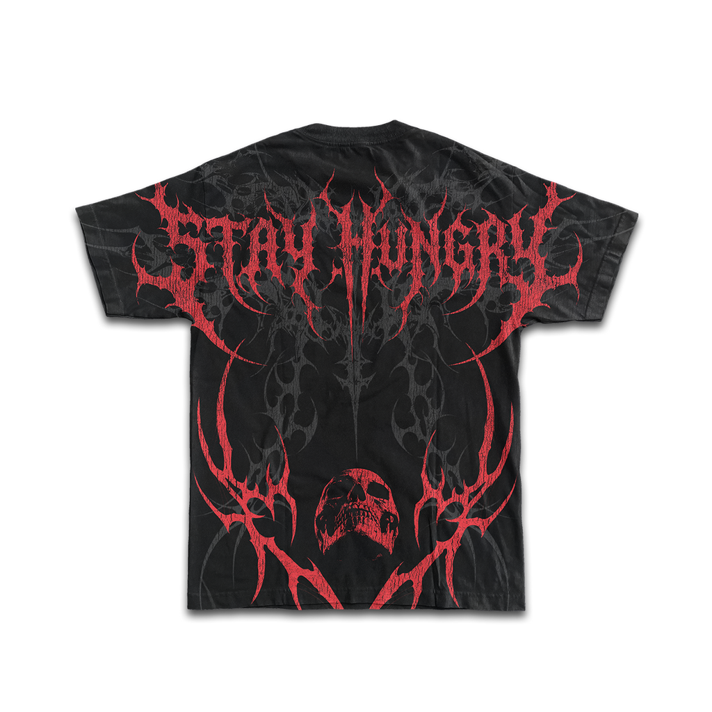 BLACKLINE - Premium Oversize Tee (HEAVYWEIGHT - Black/Red)