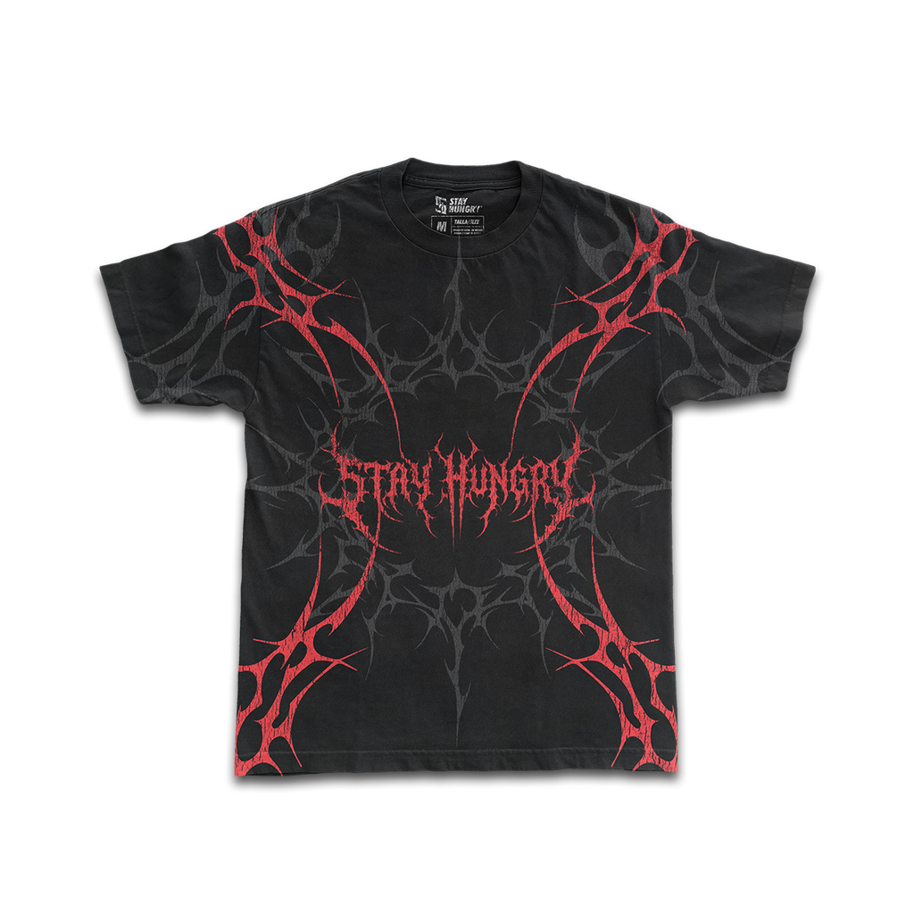 BLACKLINE - Premium Oversize Tee (HEAVYWEIGHT - Black/Red)