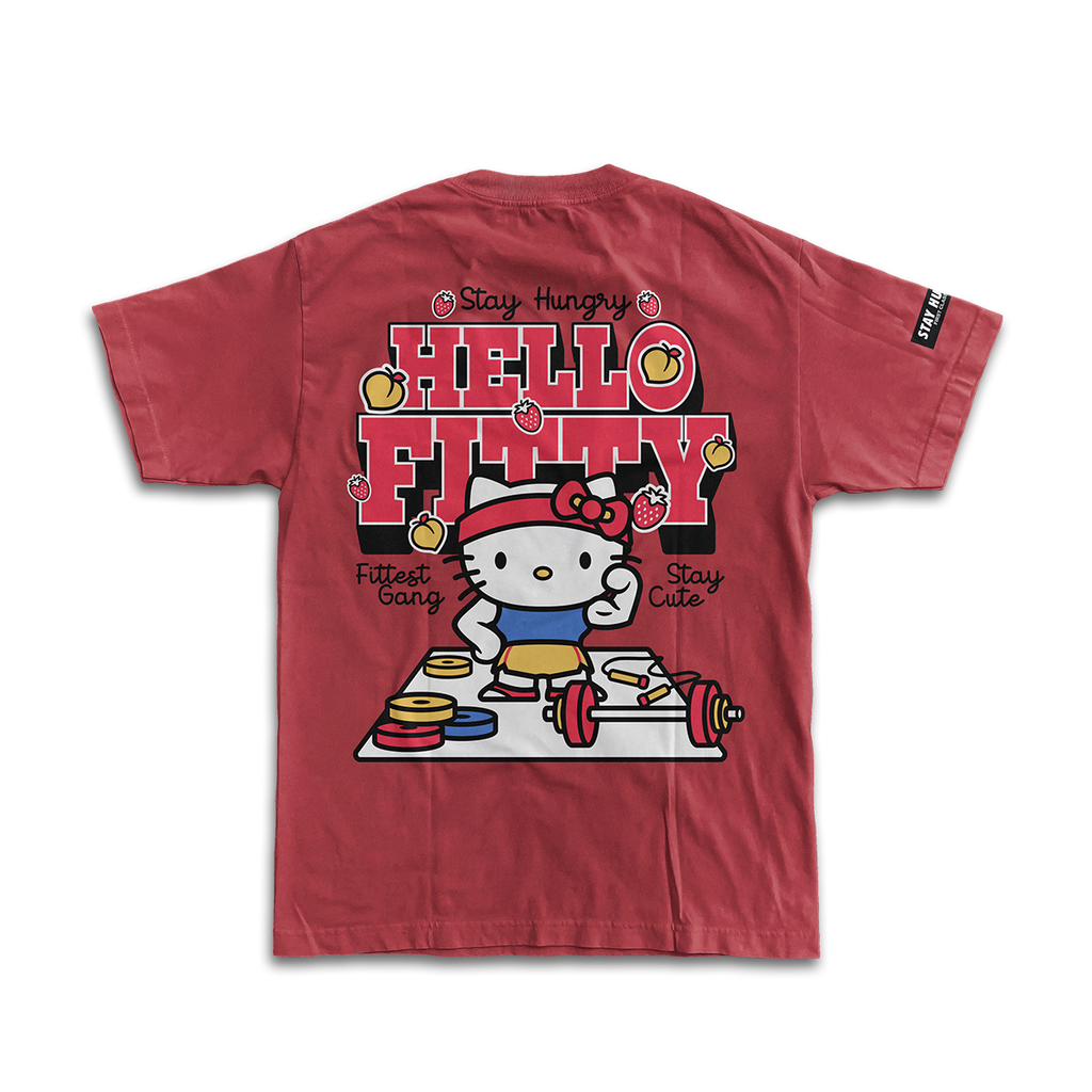HELLO FITTY - Premium Oversize Tee (HEAVYWEIGHT - Red)