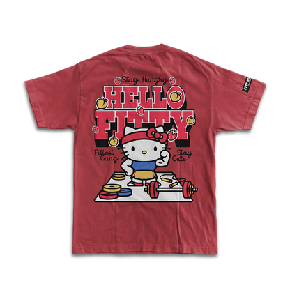 PREVENTA - HELLO FITTY - Premium Oversize Tee (HEAVYWEIGHT - Red)