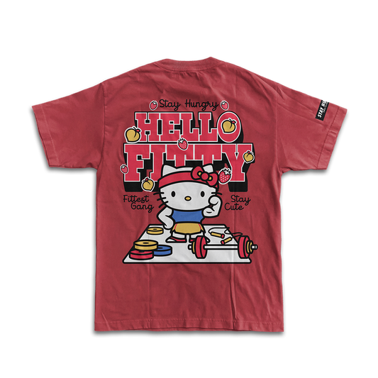 PREVENTA - HELLO FITTY - Premium Oversize Tee (HEAVYWEIGHT - Red)