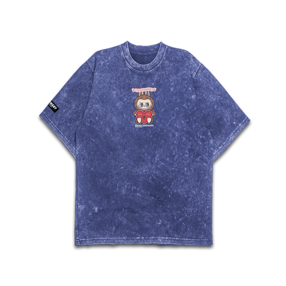 PARTNERS IN CRIME (LABUBU) - Premium Oversize Tee (HEAVYWEIGHT - Blue Acid Wash)