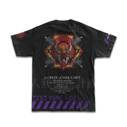 A CRUEL ANGEL´S LIFT - UNIT 02 - Premium Oversize Tee (HEAVYWEIGHT - Black)