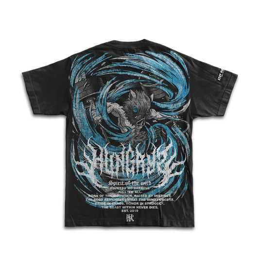 KIMETSU NO BARBELL - SPIRIT OF THE WILD - Premium Oversize Tee (HEAVYWEIGHT - Black)