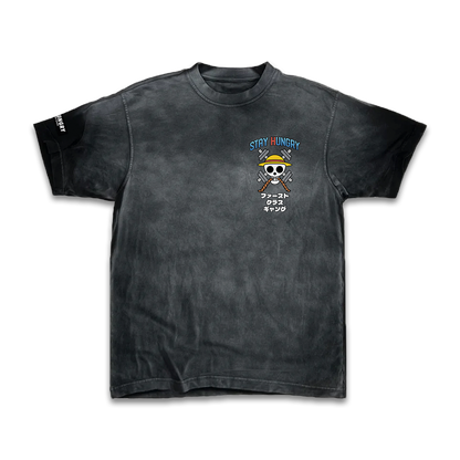 GOMU GOMU - Premium Oversize Tee (HEAVYWEIGHT - Black Spray)