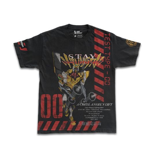 A CRUEL ANGEL´S LIFT - UNIT 00 - Premium Oversize Tee (HEAVYWEIGHT - Black)