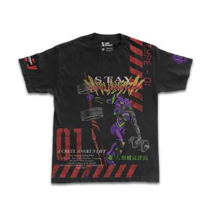 A CRUEL ANGEL´S LIFT - UNIT 01 - Premium Oversize Tee (HEAVYWEIGHT - Black)