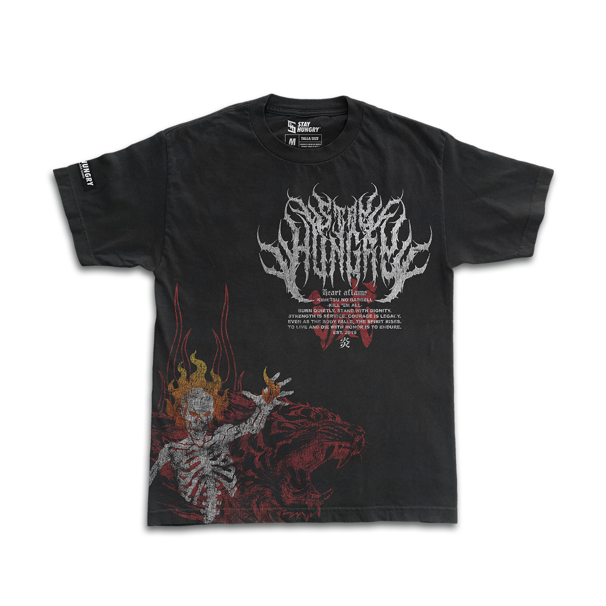 KIMETSU NO BARBELL - HEART AFLAME - Premium Oversize Tee (HEAVYWEIGHT - Black)