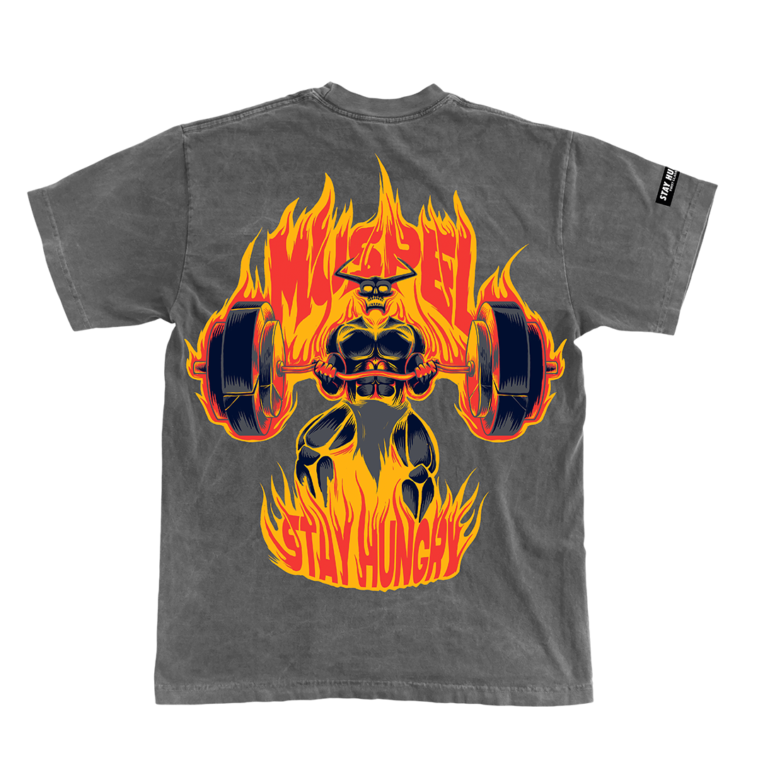 MUSPELHEIM - Premium Oversize Tee (HEAVYWEIGHT - Black Pigment Dye)