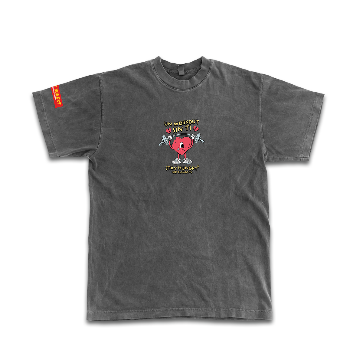 UN WORKOUT SIN TI - Premium Oversize Tee (HEAVYWEIGHT - Black Pigment Dye)
