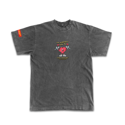 UN WORKOUT SIN TI - Premium Oversize Tee (HEAVYWEIGHT - Black Pigment Dye)