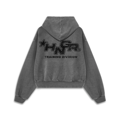 HNGR TRAINING DIVISION - Premium Oversize Hoodie (MIDWEIGHT - Faded Black)