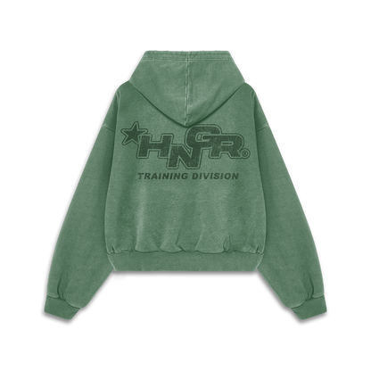 HNGR TRAINING DIVISION - Premium Oversize Hoodie (MIDWEIGHT - Faded Green)