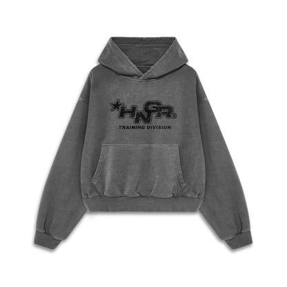 HNGR TRAINING DIVISION - Premium Oversize Hoodie (MIDWEIGHT - Faded Black)