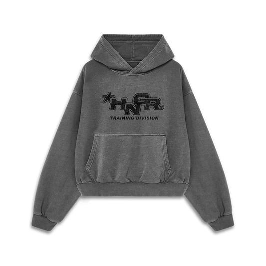 HNGR TRAINING DIVISION - Premium Oversize Hoodie (MIDWEIGHT - Faded Black)