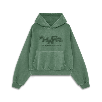 HNGR TRAINING DIVISION - Premium Oversize Hoodie (MIDWEIGHT - Faded Green)