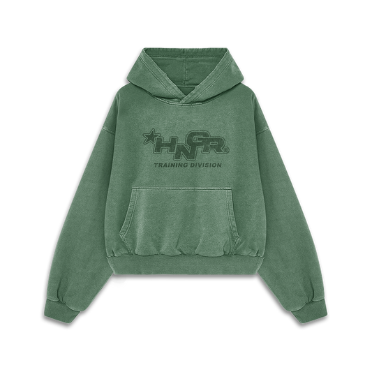 HNGR TRAINING DIVISION - Premium Oversize Hoodie (MIDWEIGHT - Faded Green)