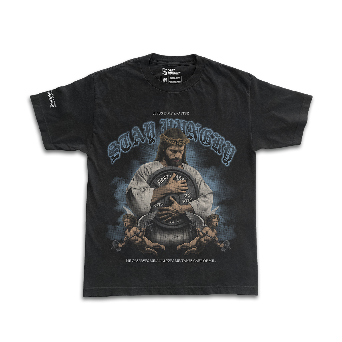 JESUS IS MY SPOTTER - Premium Oversize Tee (HEAVYWEIGHT - Black)