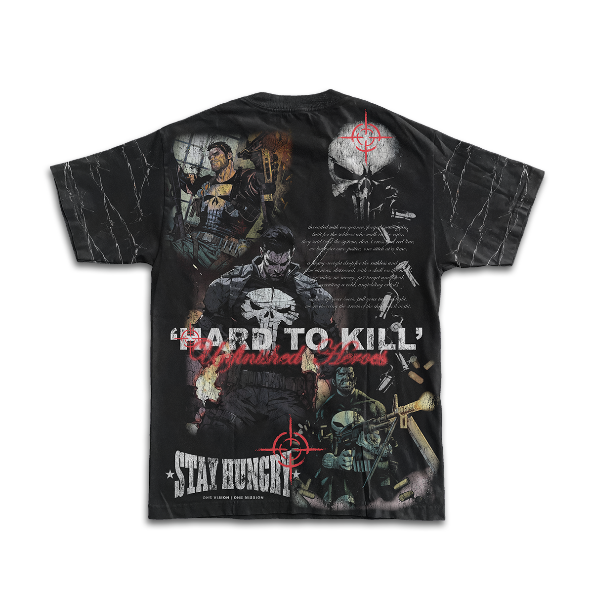 PREVENTA - UNFINISHED HEROES - UNFINISHED JUSTICE - Premium Oversize Tee (HEAVYWEIGHT - Black)