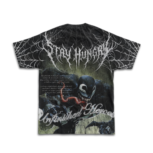 PREVENTA - UNFINISHED HEROES - UNFINISHED HUNGER - Premium Oversize Tee (HEAVYWEIGHT - Black)