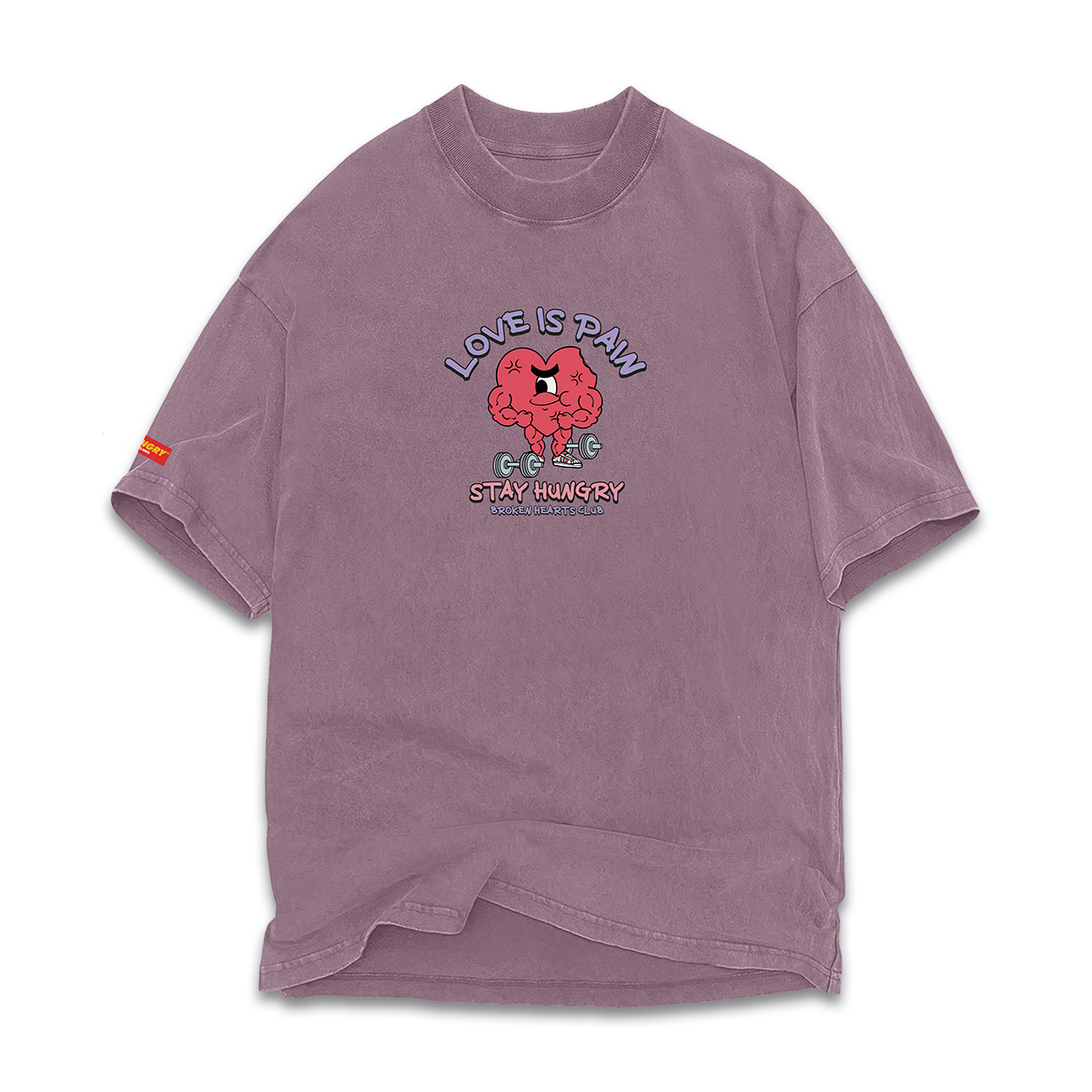 LOVE IS PAIN - Premium Oversize Tee (HEAVYWEIGHT - Faded Light Mauve)