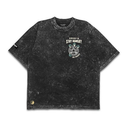 LIFTZILLA - Premium Oversize Tee (HEAVYWEIGHT - Black Acid Wash - W/Destructions)