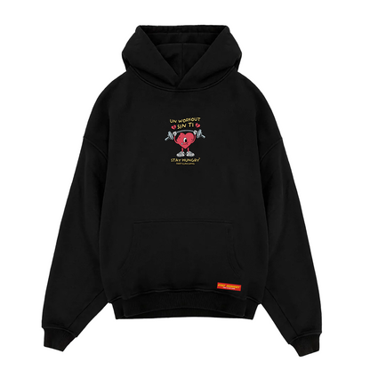 UN WORKOUT SIN TI - Premium Oversize Hoodie (HEAVYWEIGHT - Black)