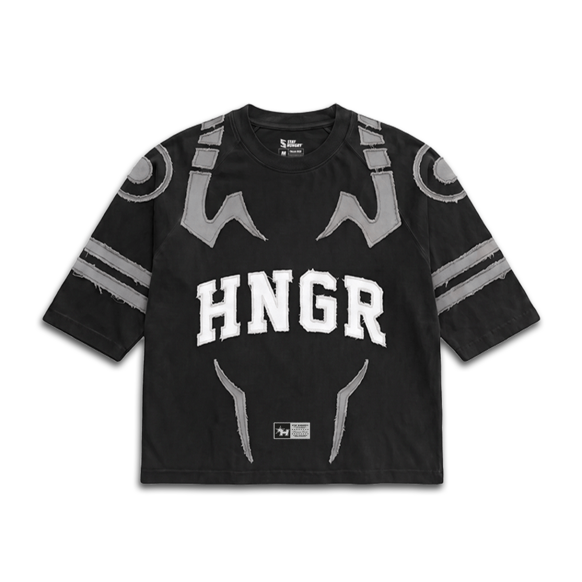 PREVENTA - EXPAND YOUR DOMAIN - CURSED ANATOMY - Premium Oversize Raglan 3/4 Tee (HEAVYWEIGHT - Black)