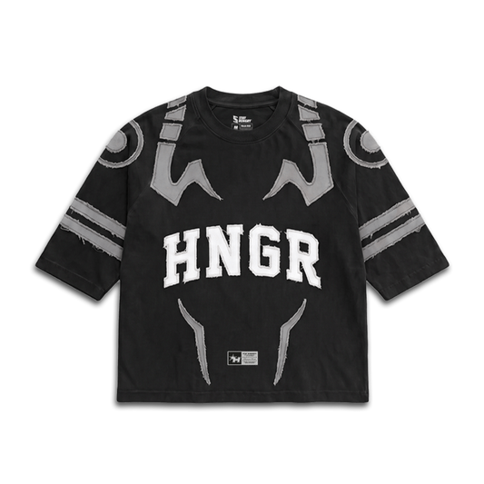 PREVENTA - EXPAND YOUR DOMAIN - CURSED ANATOMY - Premium Oversize Raglan 3/4 Tee (HEAVYWEIGHT - Black)