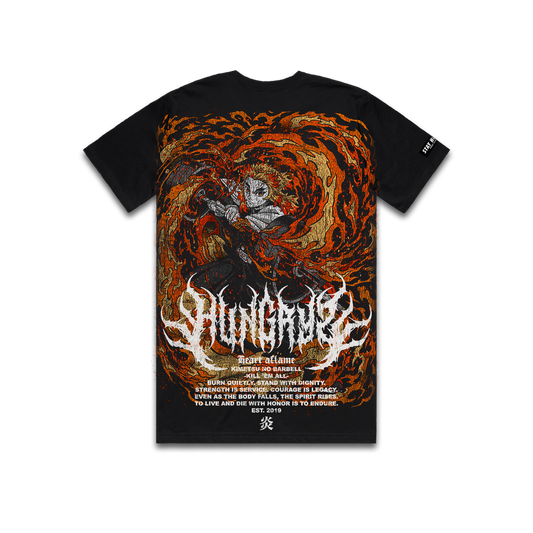 KIMETSU NO BARBELL - HEART AFLAME - Premium Regular Tee (Black)