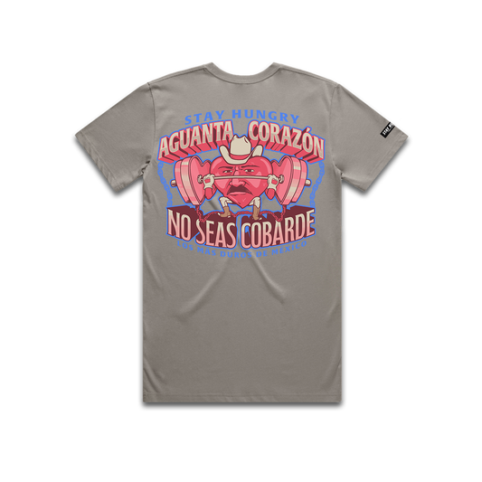 AGUANTA CORAZÓN - Premium Regular Tee (Light Grey)