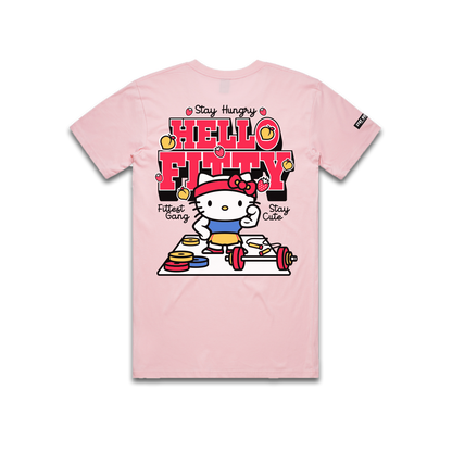 HELLO FITTY - Premium Regular Tee (Light Pink)
