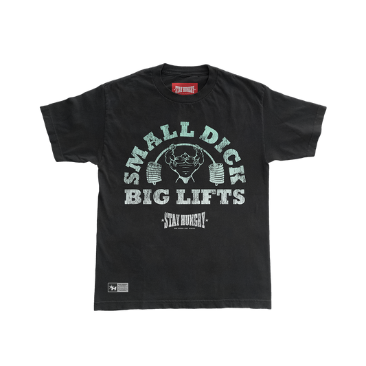 SMALL DICK, BIG LIFTS - Premium Oversize Tee (HEAVYWEIGHT - Black)